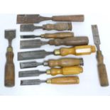 Ten various antique and vintage wood chisels inc Robert Sorby, W. Marple, Stormont and Swift &