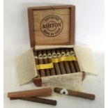 Cigar box of seventeen Ashton Classic Corona vintage cigars from The Dominican Republic, all in