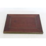 Victorian mahogany folding desk blotter with brass stringing and green moirÃ© silk interior. 24cm