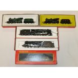 Five Hornby Railways OO gauge model railways locomotives including R350 4-4-0 locomotive and