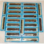 Twenty-three Airfix Railway System OO gauge model railways rolling stock including three 54202 LMS