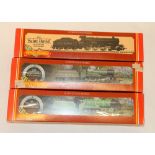 Three Hornby OO gauge model railways locomotives including 4-4-0 County of Bedford locomotive and