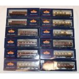 Twelve Bachmann Branchline OO gauge model railways rolling stock coaches including 39026E, 39051E,