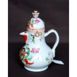 18th century Chinese Export porcelain coffee pot in the Middle Eastern style, of baluster form,