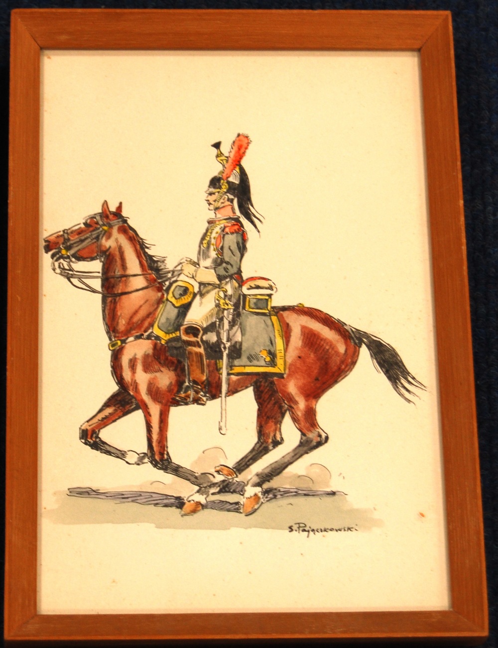 STEFAN PAJACZKOWSKI (POLISH, 1900 - 1978)CavalrymenTwo watercolours and four smaller prints, - Image 7 of 10