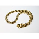 9ct gold necklace of oval links, 11.4g.