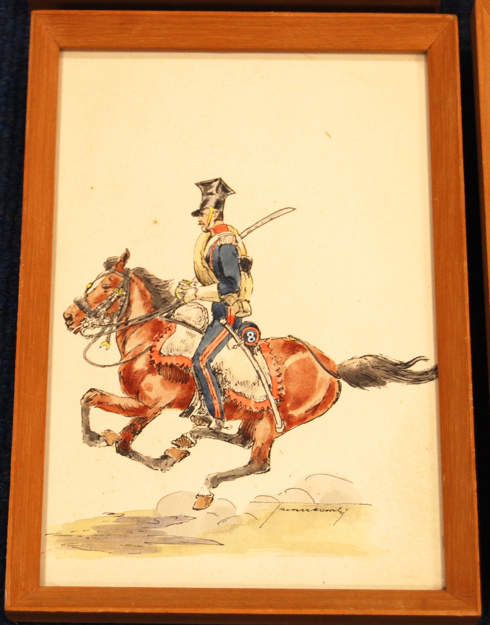 STEFAN PAJACZKOWSKI (POLISH, 1900 - 1978)CavalrymenTwo watercolours and four smaller prints, - Image 9 of 10