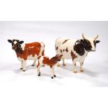 Beswick Ayrshire bull, heifer and calf.  (3)