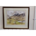 MELVILLE C. BROTHERSTONMountainous lake sceneSigned and dated 1986, watercolour heightened with