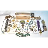 Various coins and articles of silver costume and other jewellery.