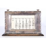 Art Deco silver mounted desk calendar by W J Myatt and Co Birmingham 1927, 21cm x 13cm