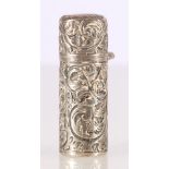 Victorian silver perfume bottle by Cornelius Desormeaux Saunders & James Francis Hollings (Frank)