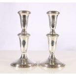 Pair of American Empire Sterling silver candlesticks, 17cm tall, 774g gross (weighted)