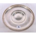 American Sterling silver bowl raised on socle base, stamped "Towle Sterling 326", 30cm diameter,