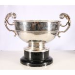 Edwardian Art Nouveau period silver twin-handled trophy engraved "Caithness County Music Festival