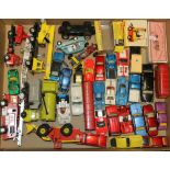 Approximately forty Dinky Toys and other playworn diecast model vehicles including 285