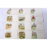 Four Edwardian postcard albums containing approximately 675 postcards of mixed interest genre, (4)