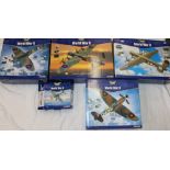 Three Corgi 1:72 scale Aviation Archive World War II Europe and Africa model aircraft including