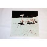 Photograph of an Apollo mission lunar roving vehicle on the mooon, printed on Kodak paper 42cm x