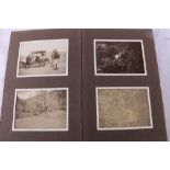 Framed photograph of a Scotsman in Highland dress, four photograph albums containing early motor car