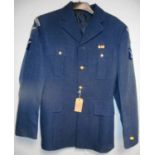 British Royal Air Force dress uniform jacket having Staybrite RAF buttons by Gaunt of Birmingham,