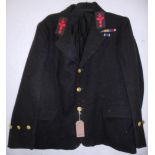 British Naval dress uniform jacket having Wright of Birmingham brass buttons, cloth triple propeller