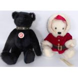 Steiff Bear. (2) 037252 teddy 32, Christmas teddy 25, white alpaca.; 038280 teddy 32, alpaca with