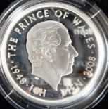 United Kingdom. £5 crown. 2008. Prince of Wales. Silver Proof. Cased.