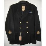 British Navy dress uniform black jacket with Bernard Uniforms Ltd label having naval buttons by