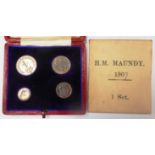 United Kingdom. Maundy money. Edward VII. 1907. Proof. Cased.