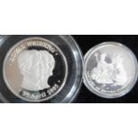 Royal Wedding 2005 commemorative. 2 oz. pure silver. Also History of British Currency medallion.