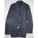 British Royal Air Force dress uniform jacket marked to interior "1235157 Marshall RAF" and with