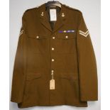 British Army dress uniform khaki green jacket with J Compton Sons and Webb Ltd label "Garner" having