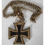 German WW II Iron Cross 2nd class, with silver chain.