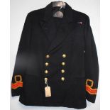 British Navy dress uniform jacket with Gieves Ltd interior pocket label "6.9.43 Q R Ports D.R.
