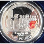 Gibraltar. £10. 2005. Trooping the Colour. 5 oz. Silver Proof. Cased.