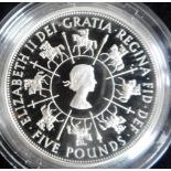 United Kingdom. Five pounds crown. 1993. 40th Anniversary. Silver Proof.