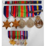 WW II MID group of five. 1939, Burma Stars, War and Defence Medals, Army Emergency Reserve Medal.