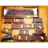 Mainline Railways. 37-073 diesel loco. D.823 'Hermes', maroon, B.R. Boxed. Also 12 various rolling