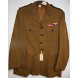 British Army dress uniform khaki green jacket with McLaren of Glasgow label having Royal Army
