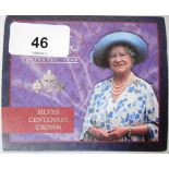 United Kingdom. £5 crown. 2000. The Queen Mother Centenary. Silver Proof. Cased.