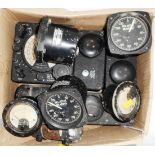 Box of aircraft meters including relative bearing, loop controller, receiver controller etc. (11)