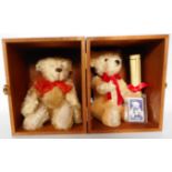 Dean's Rag Book. Two presentation teddies in wooden box. As new.