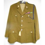 British Army dress uniform khaki green jacket with Staybrite star and crown buttons by Buttons Ltd