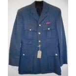 British Royal Air Force dress uniform jacket with interior pocket label ""Flt Lt George 6-8-80""