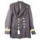 British Navy dress uniform black jacket with Gaunt of Birmingham buttons and medal ribbon for NATO