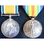 Medals. WW I pair. British War Medal & Victory Medals; to 84868 Gnr. A. Cooper. R.A.