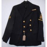 British Navy dress uniform jacket with brass naval buttons by Waterbury Button Co, bullion wire