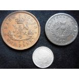 Canada. Ten cents 1871. GF. Canada - Upper Canada. One penny bank token. 1857. F. Canada - Nova