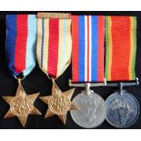 Medals. WW II South African group. 1939-45, Africa Stars with 8th Army clasp. British War Medal,